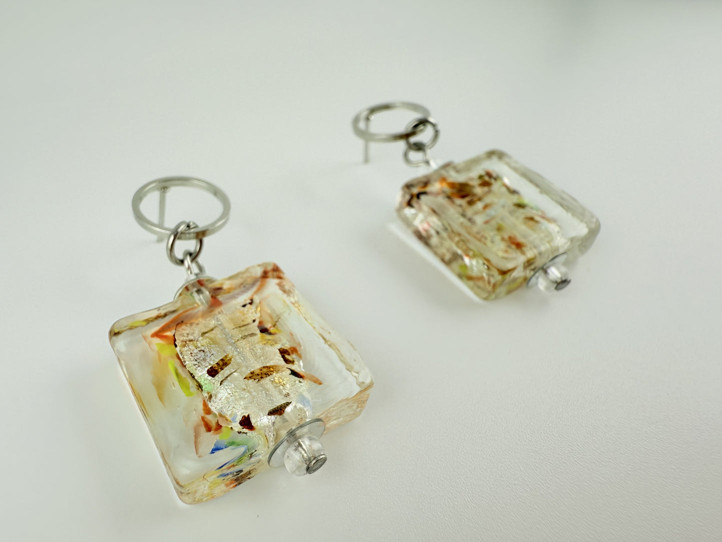 CHIARA · Little Square Glass Earrings