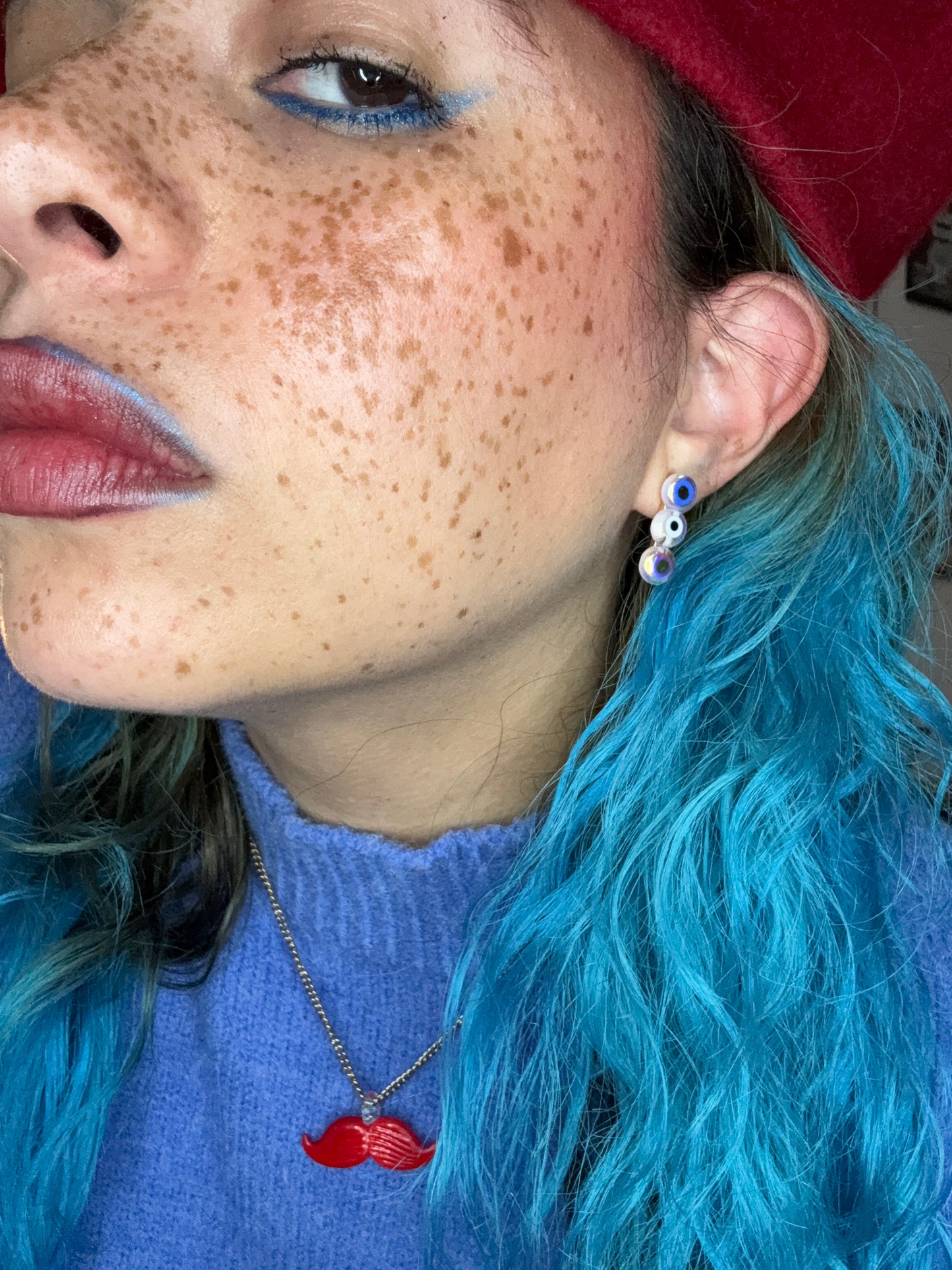 Lucky Lilac – Evil Eye Circle Earrings