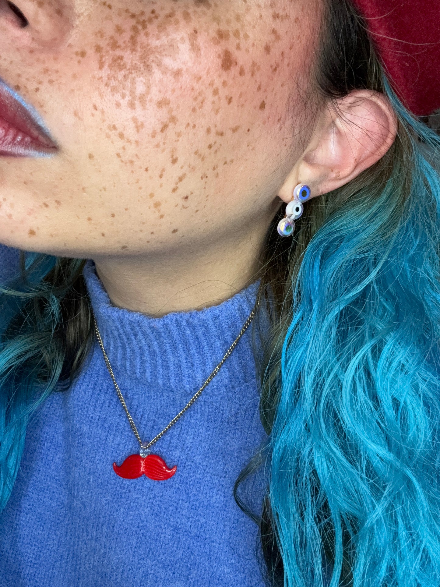 Lucky Lilac – Evil Eye Circle Earrings