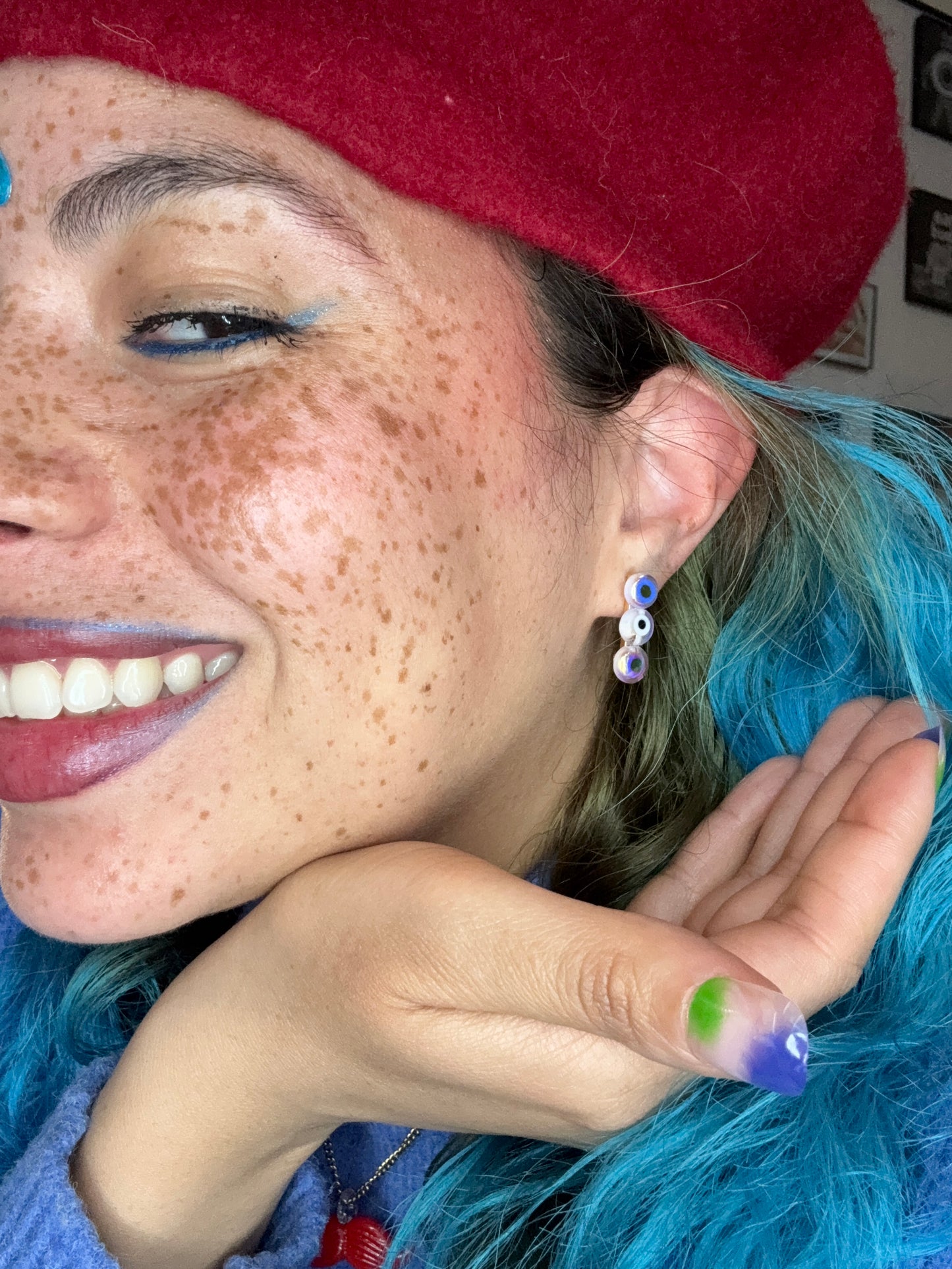 Lucky Lilac – Evil Eye Circle Earrings