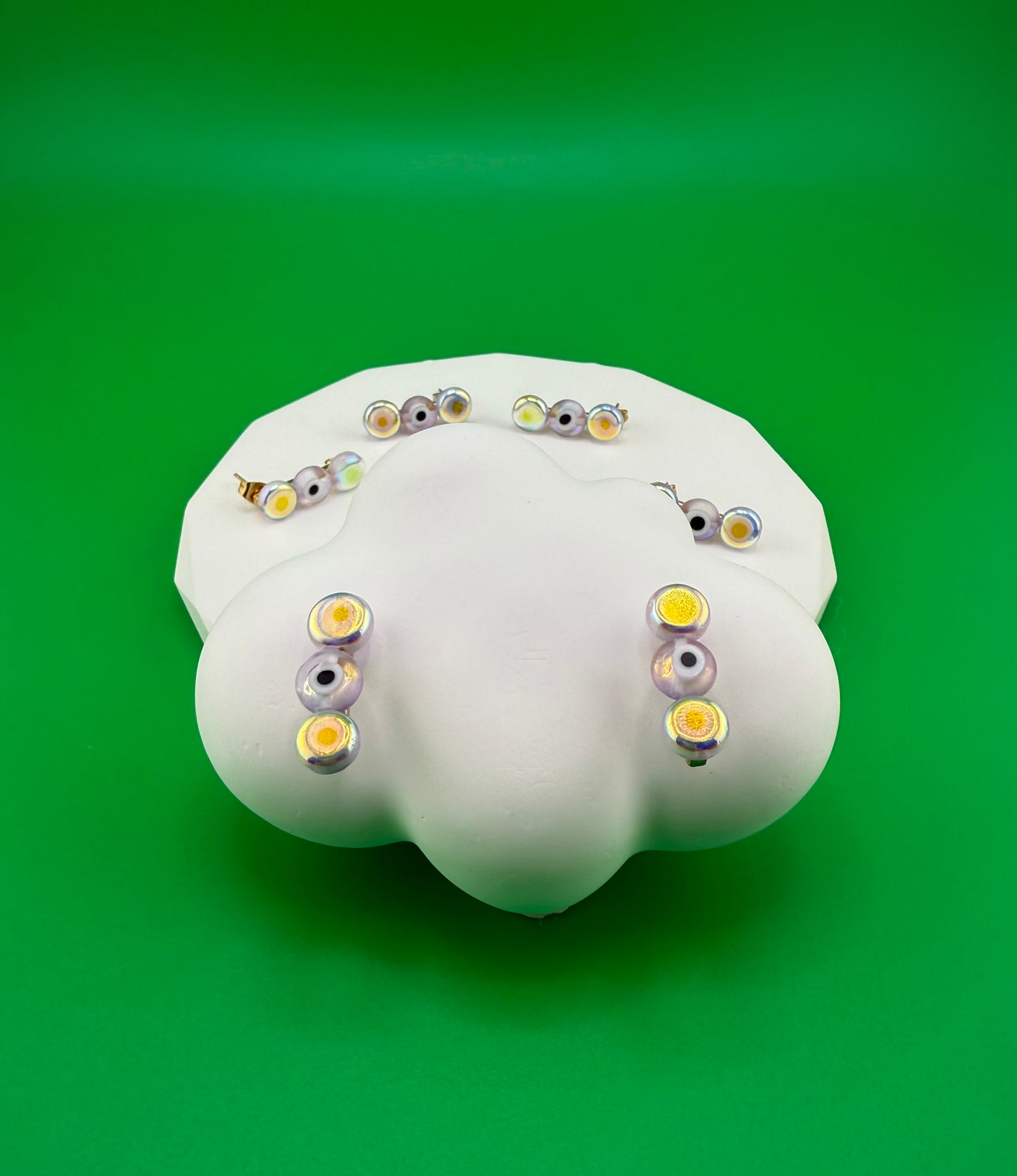 Lucky Lilac – Evil Eye Circle Earrings