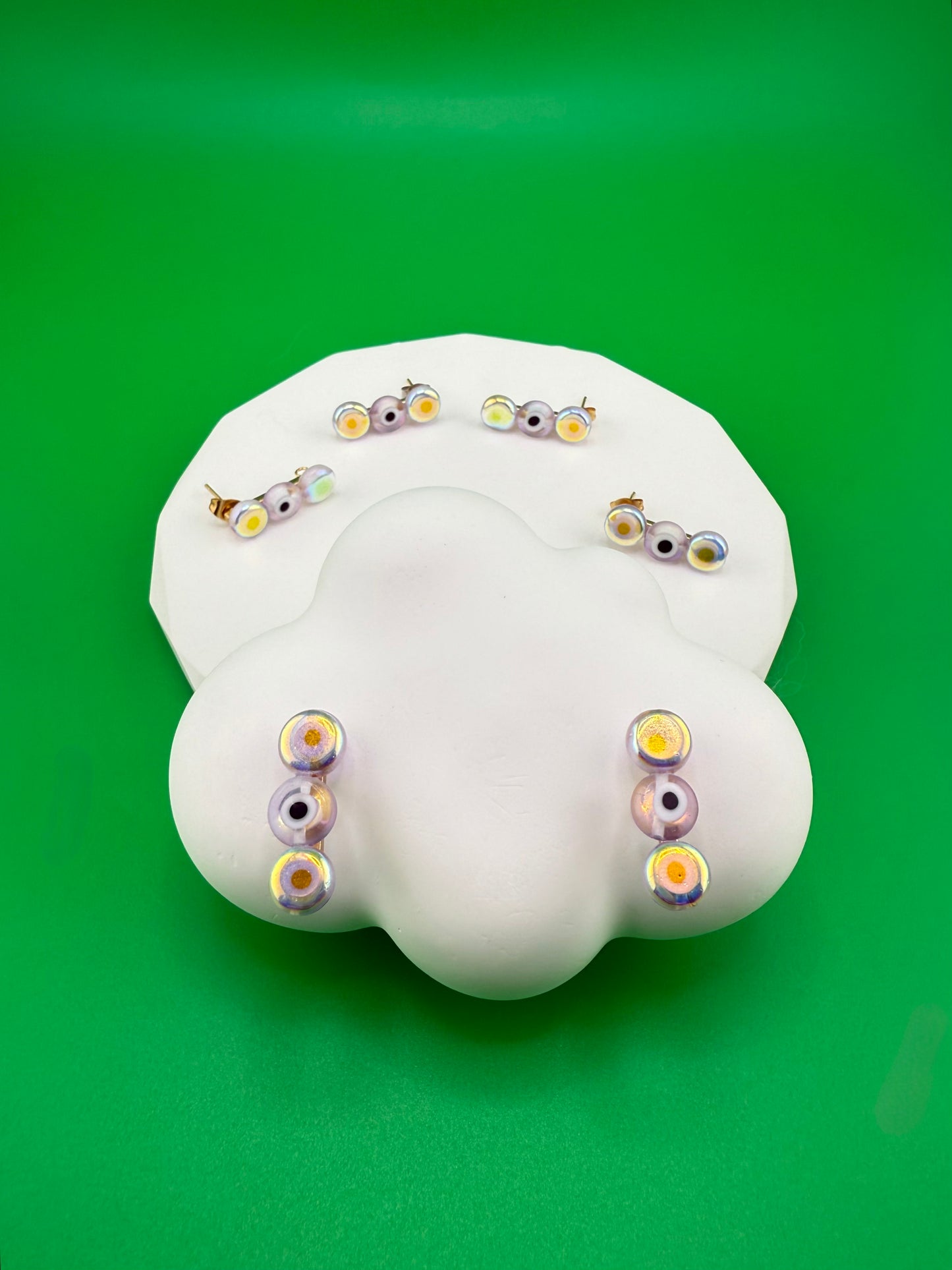 Lucky Lilac – Evil Eye Circle Earrings