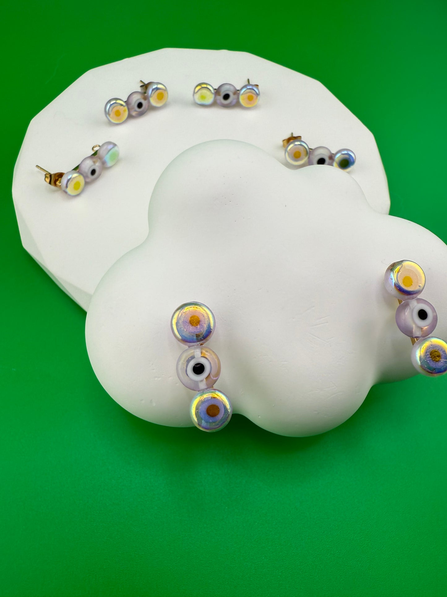 Lucky Lilac – Evil Eye Circle Earrings