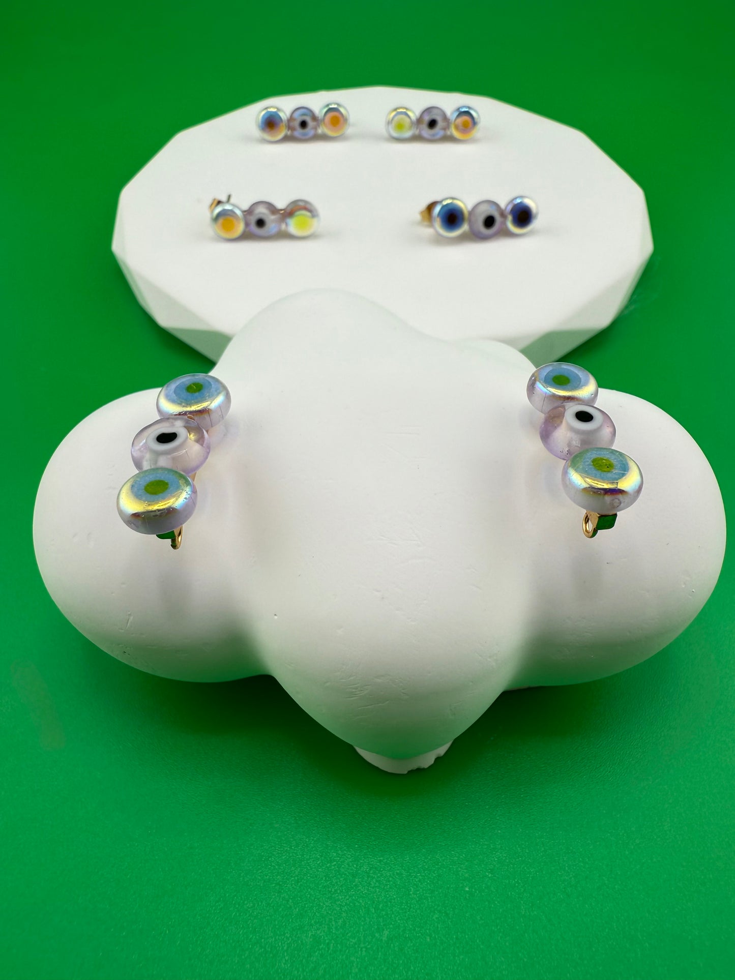 Lucky Lilac – Evil Eye Circle Earrings