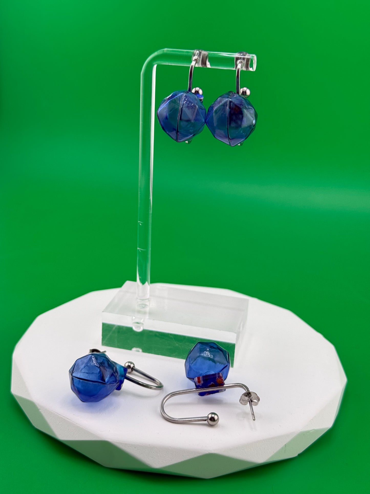 Genova Octagon Glass Earrings