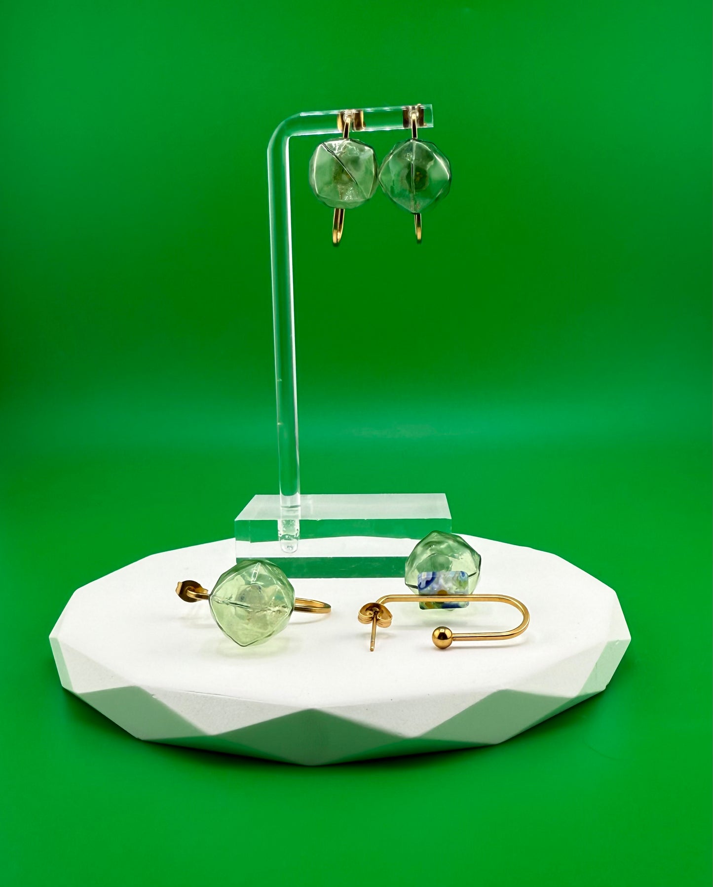 Genova Octagon Glass Earrings