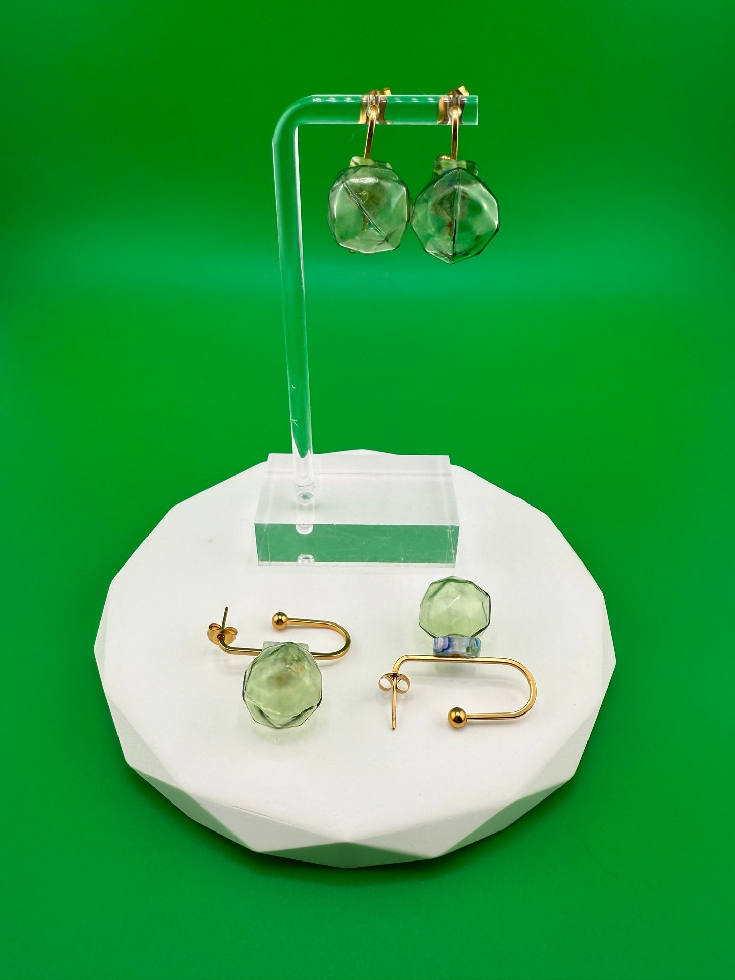 Genova Octagon Glass Earrings