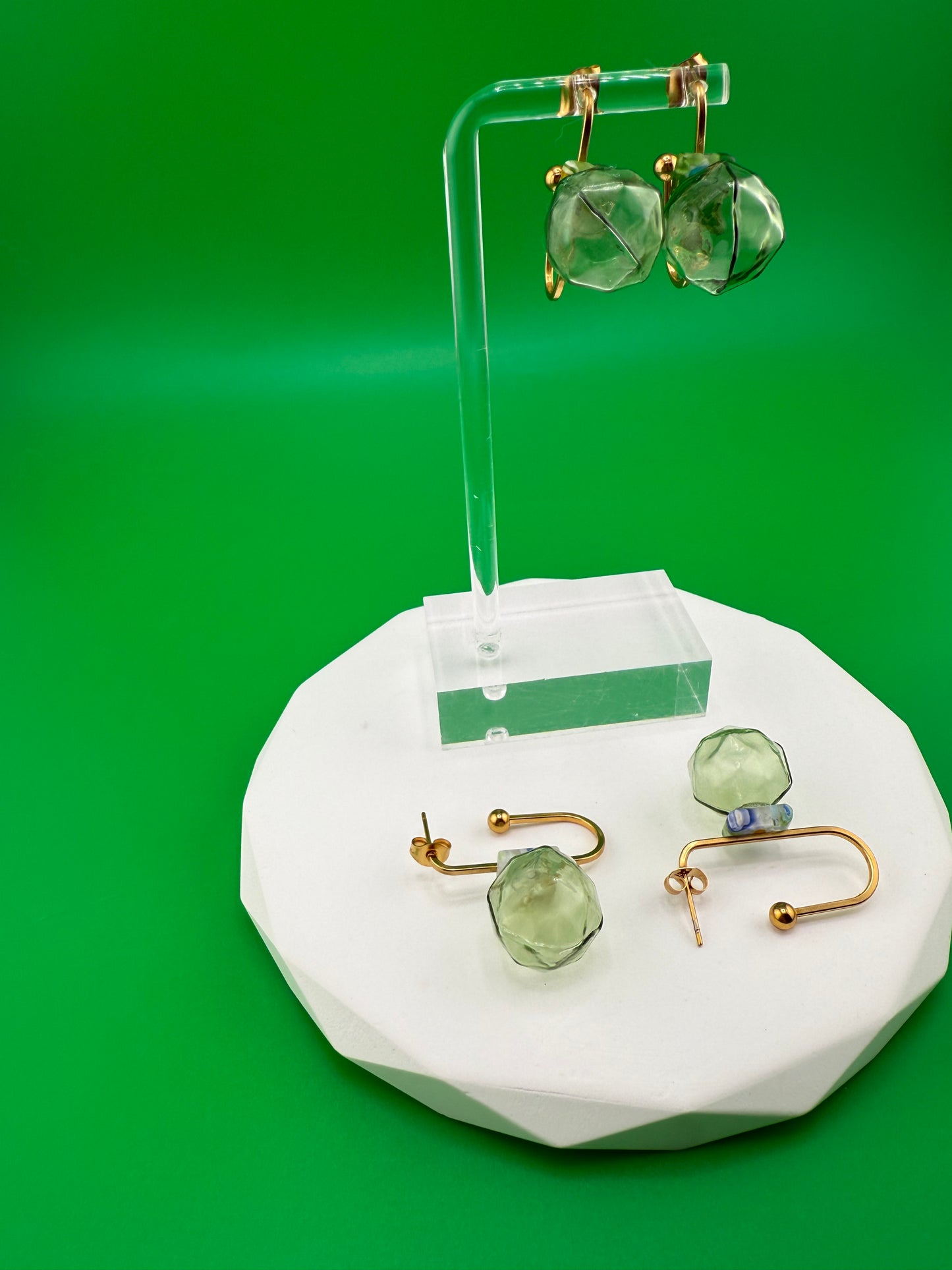 Genova Octagon Glass Earrings