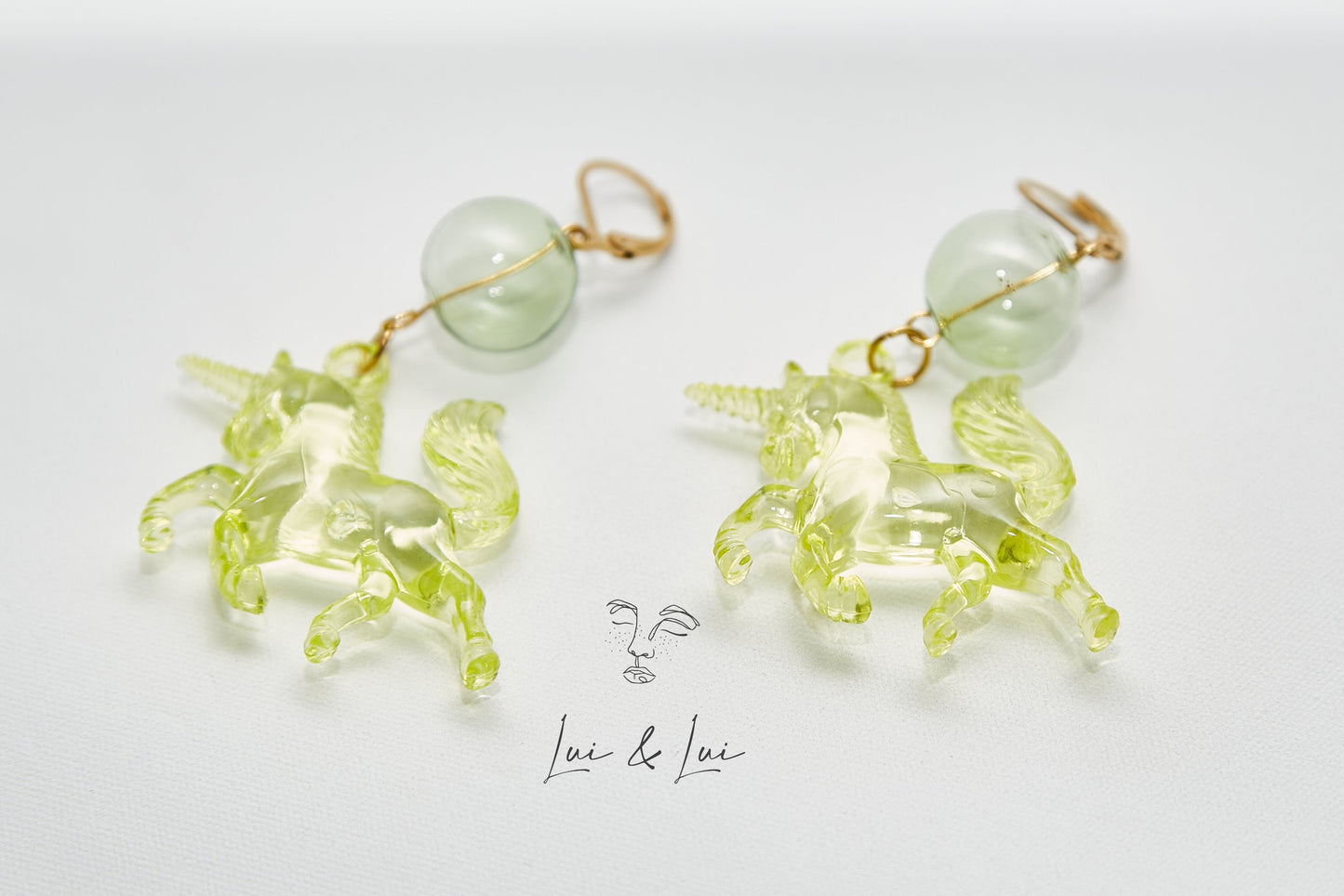 Pegasus - Unicorn Glass and Acrylic Handcrafted Earrings