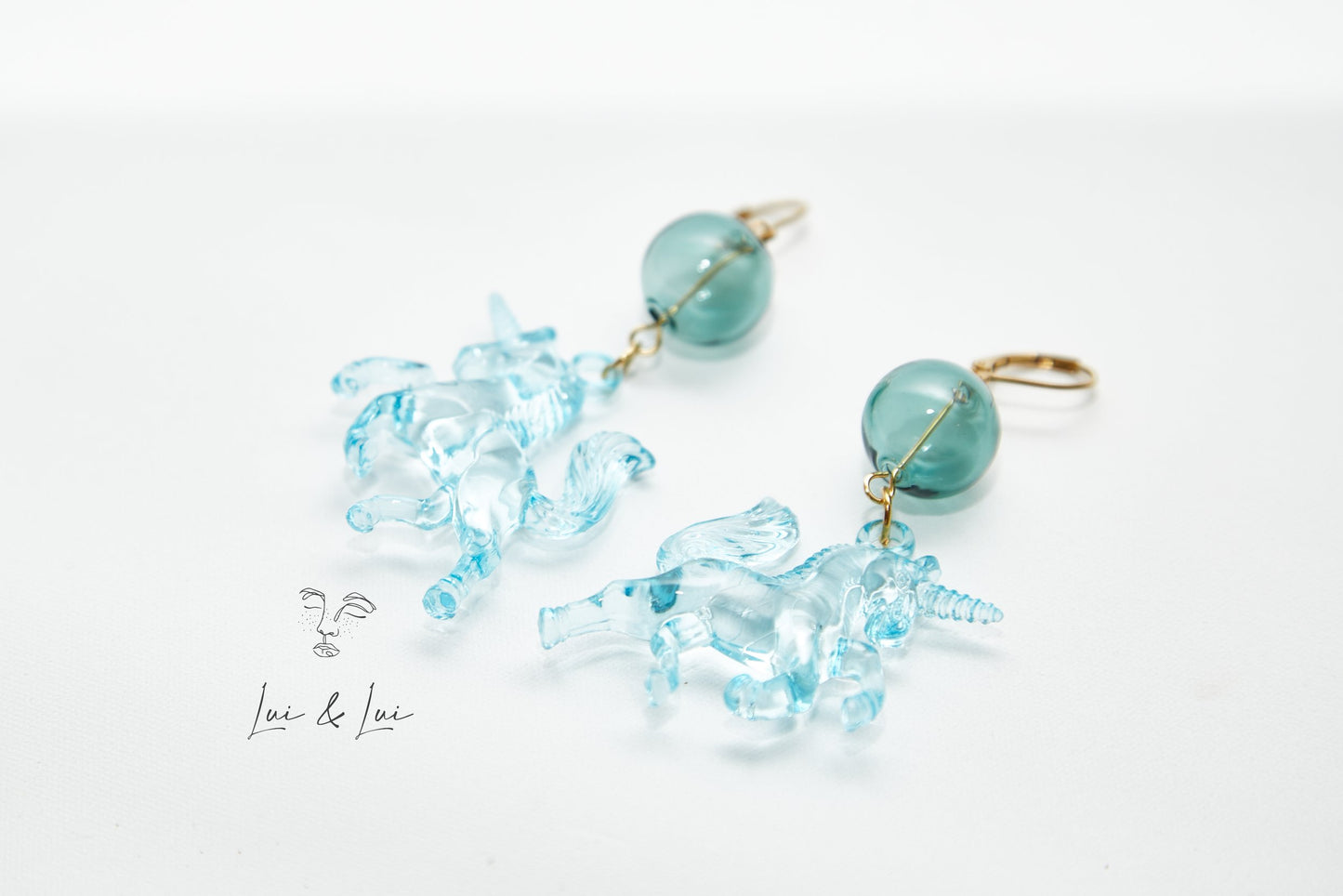 Pegasus - Unicorn Glass and Acrylic Handcrafted Earrings