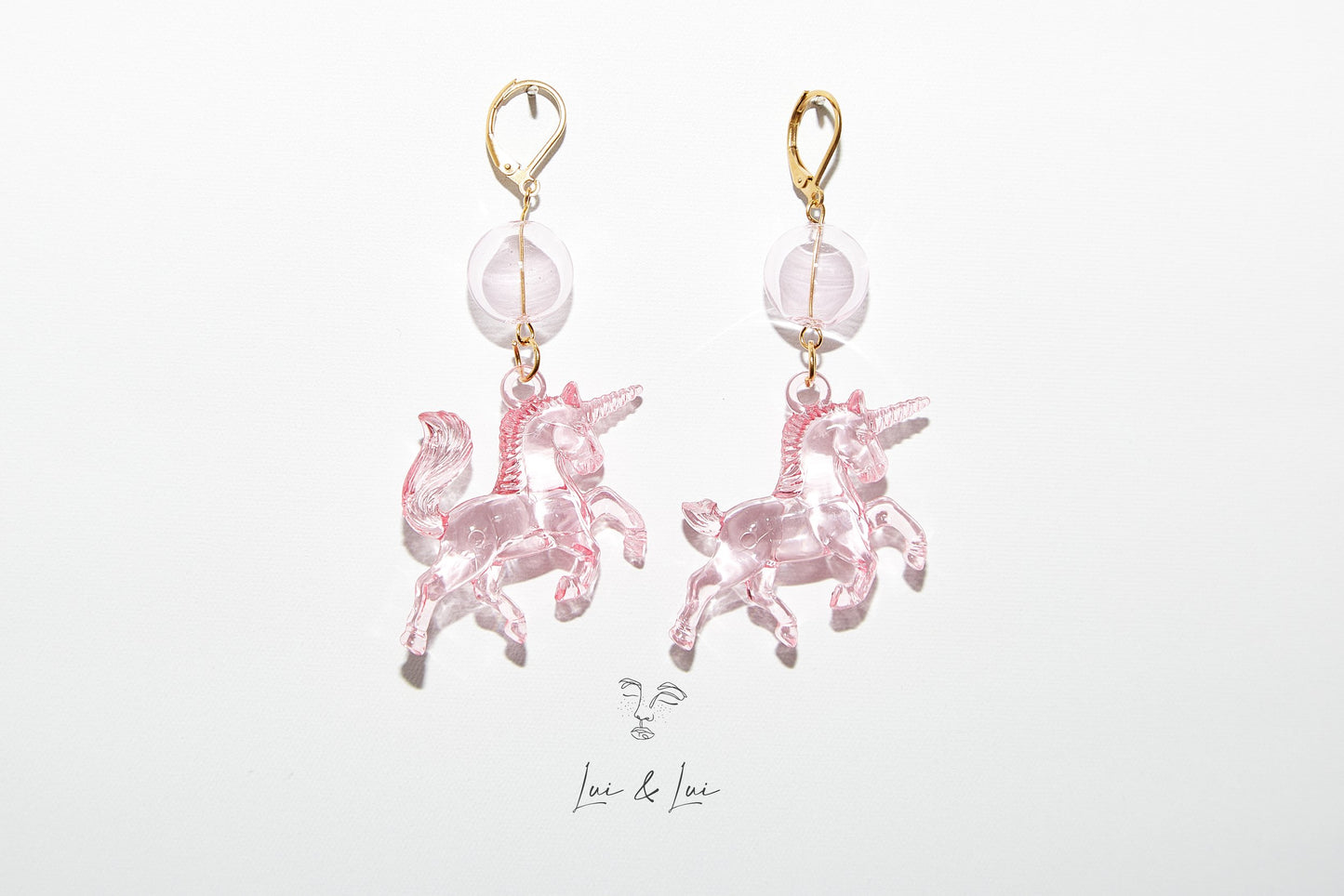Pegasus - Unicorn Glass and Acrylic Handcrafted Earrings