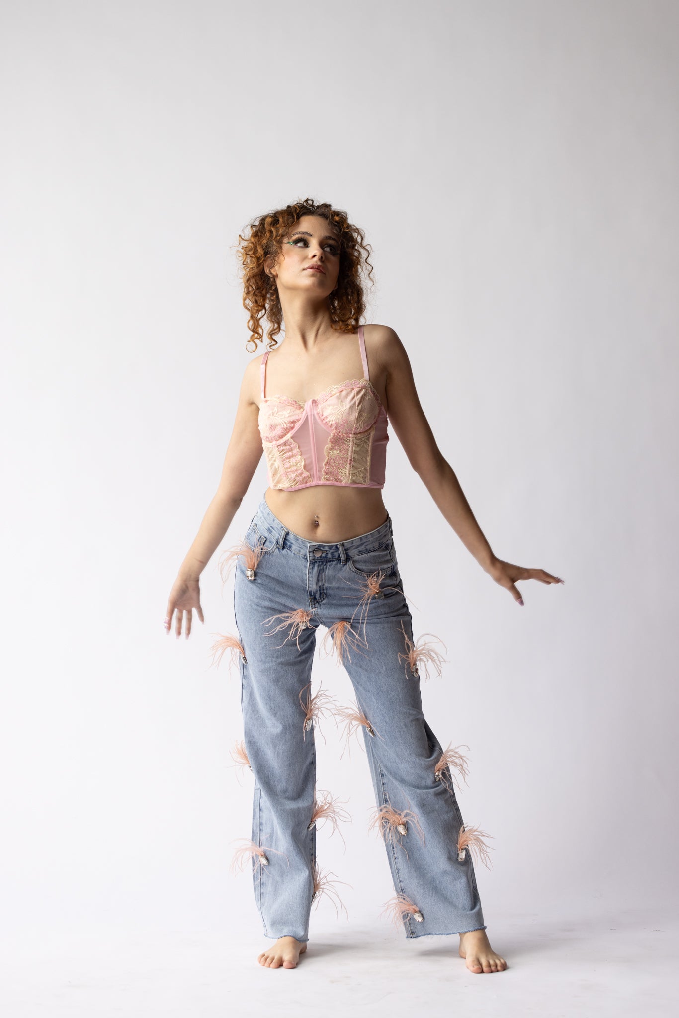¨PINK PLUMA¨ Denim Pants