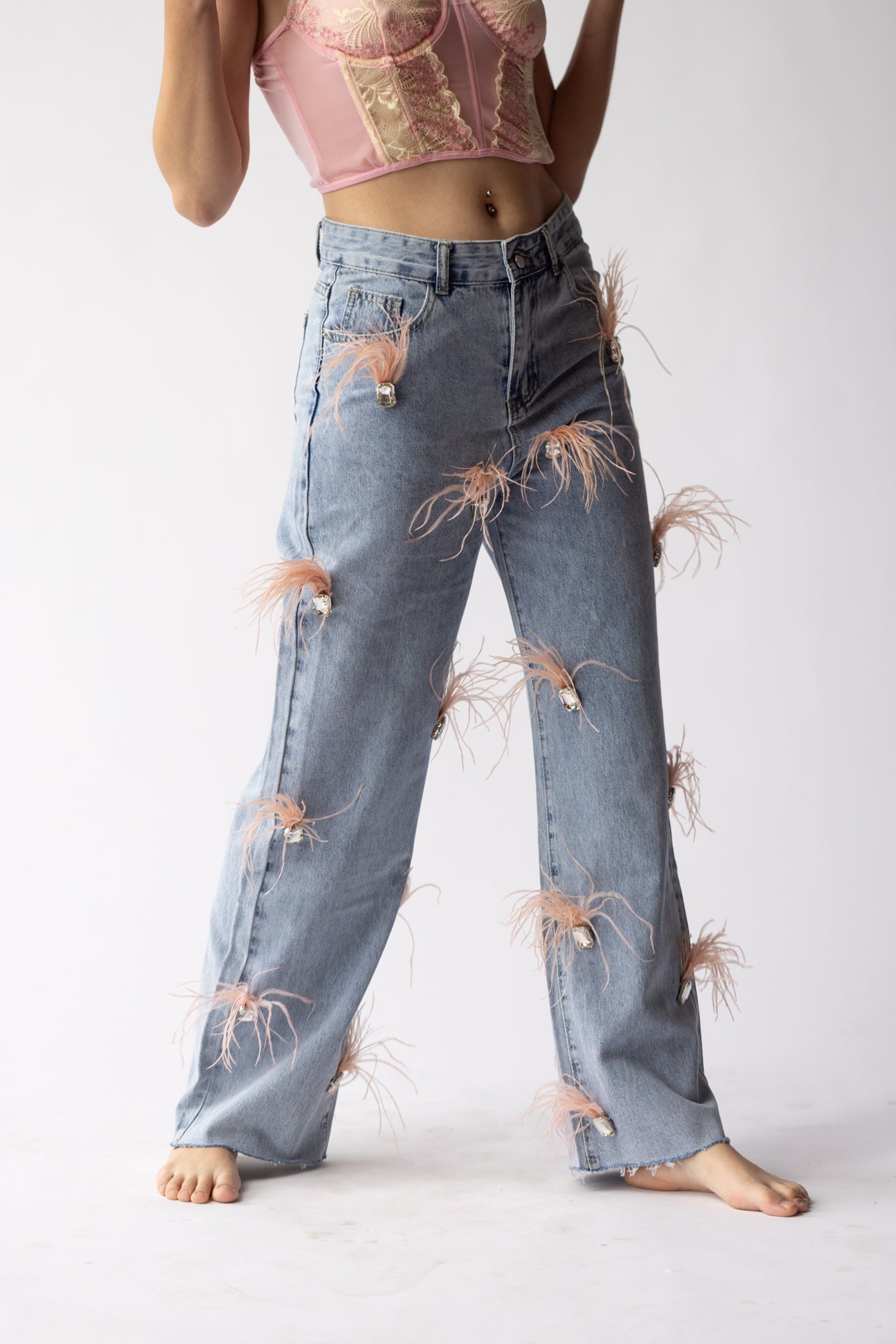 ¨PINK PLUMA¨ Denim Pants