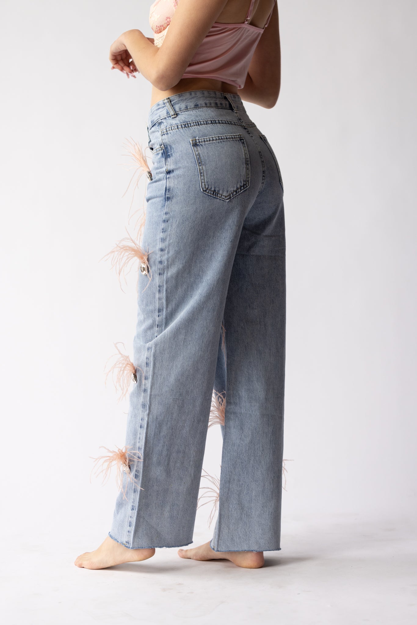 ¨PINK PLUMA¨ Denim Pants