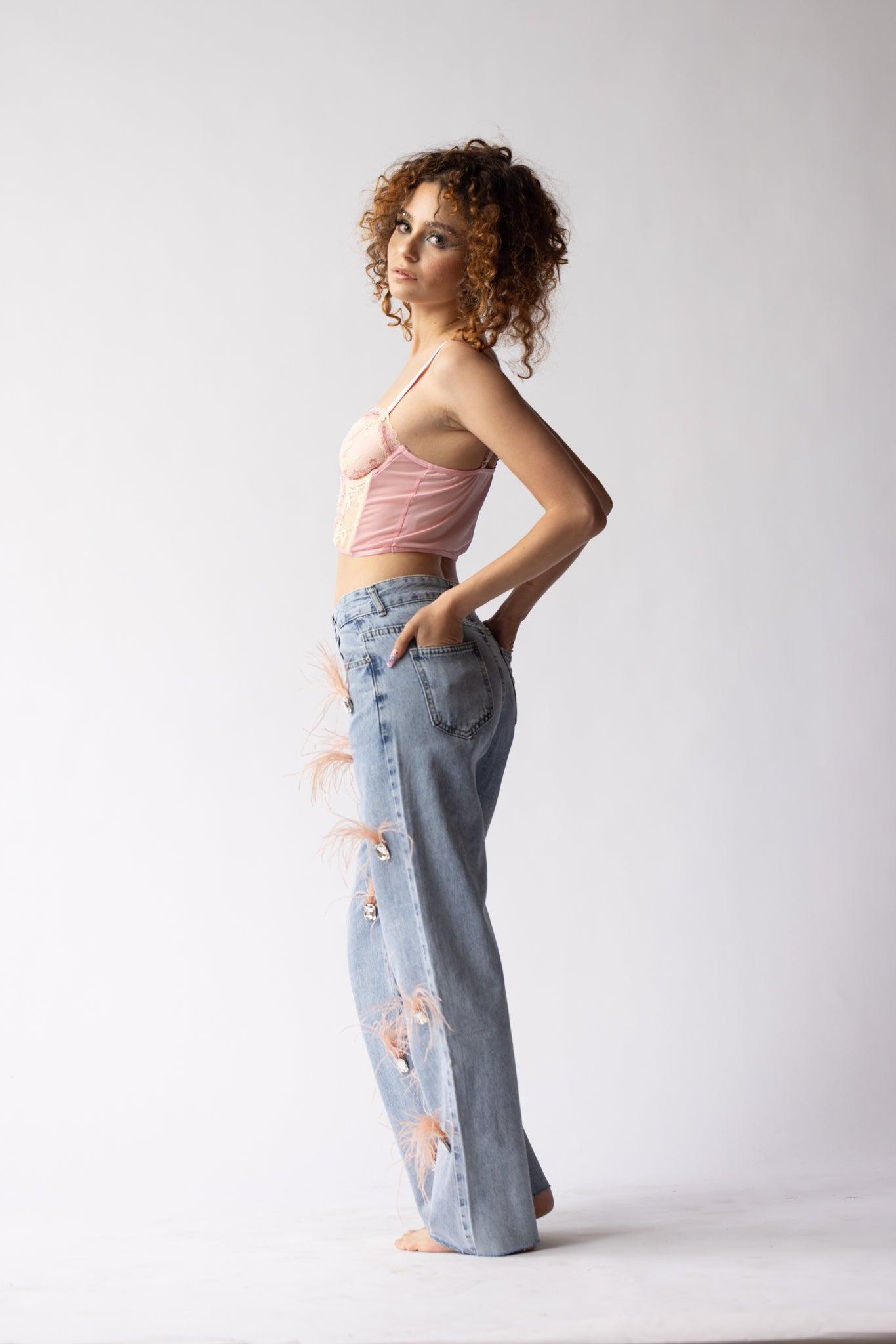 ¨PINK PLUMA¨ Denim Pants