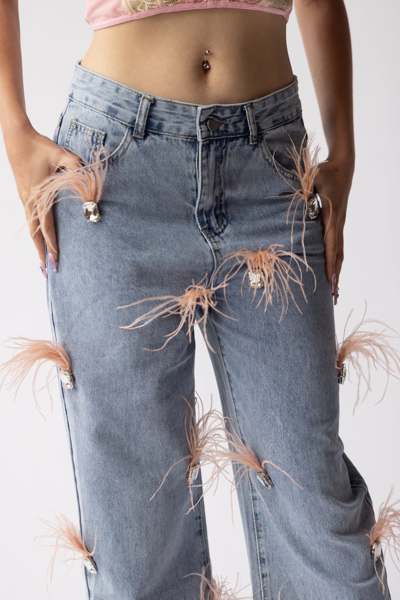 ¨PINK PLUMA¨ Denim Pants