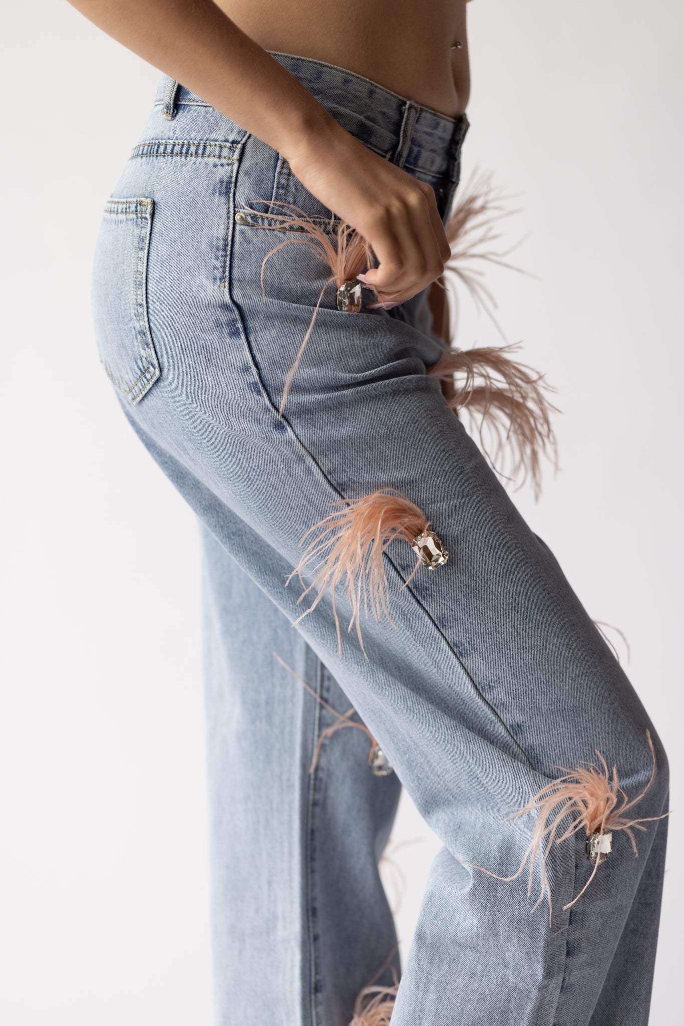 ¨PINK PLUMA¨ Denim Pants