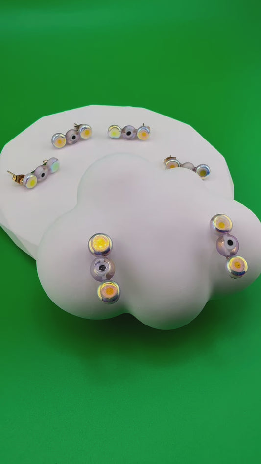 Lucky Lilac – Evil Eye Circle Earrings