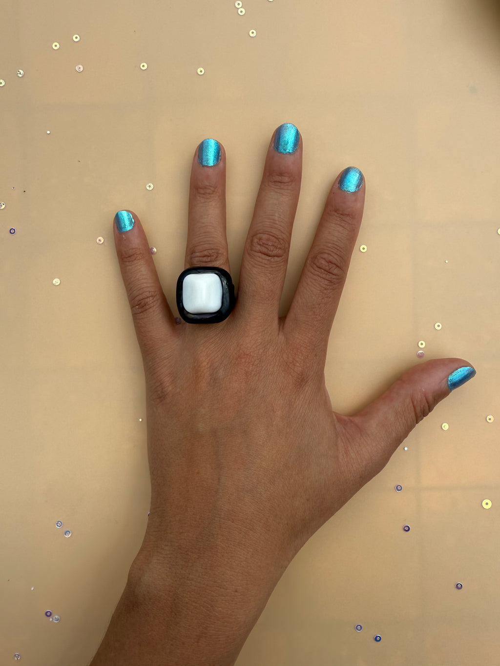 Moonstone Piramid Ring