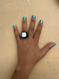 Moonstone Piramid Ring