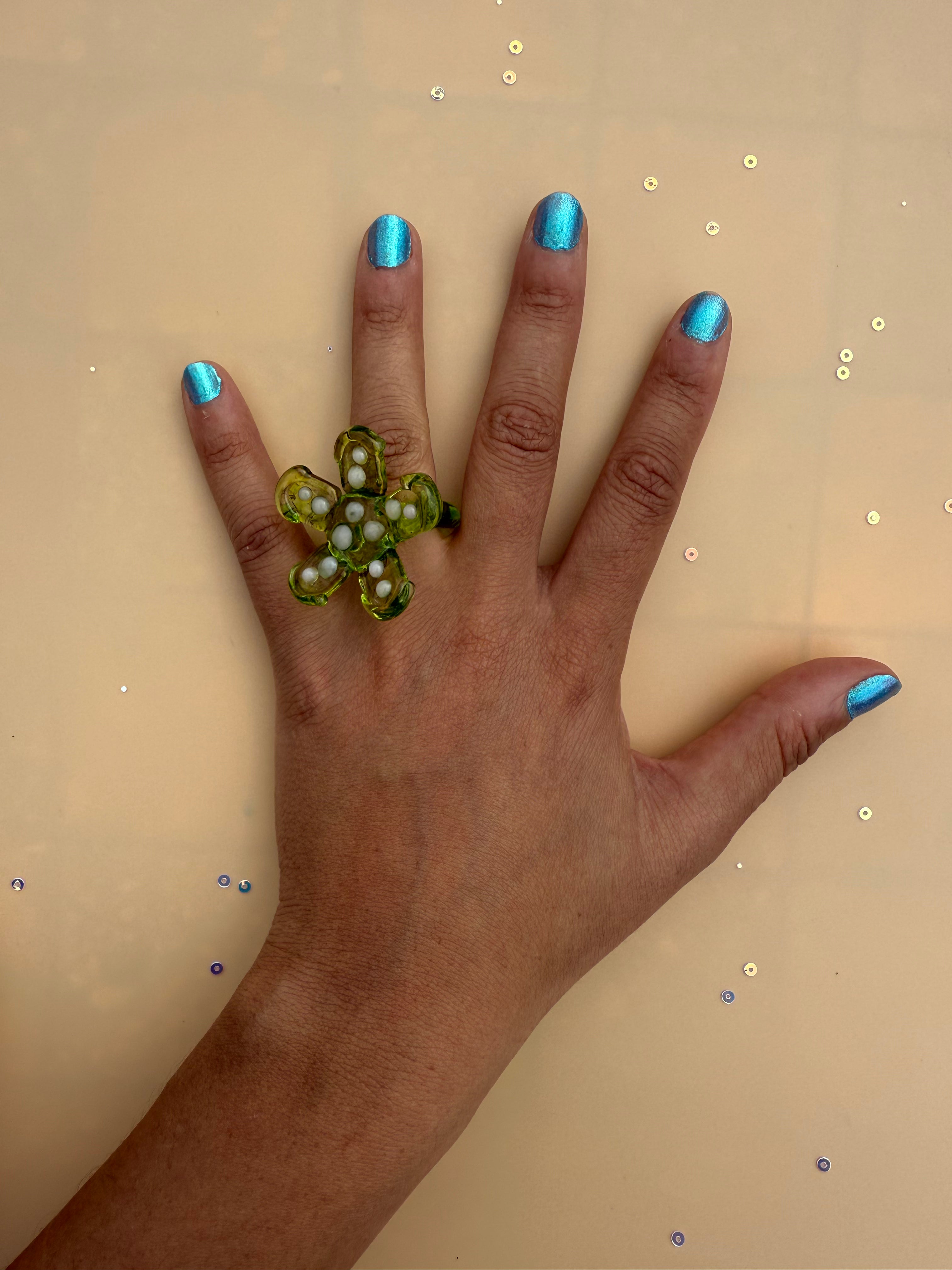 Glass Blossom Ring