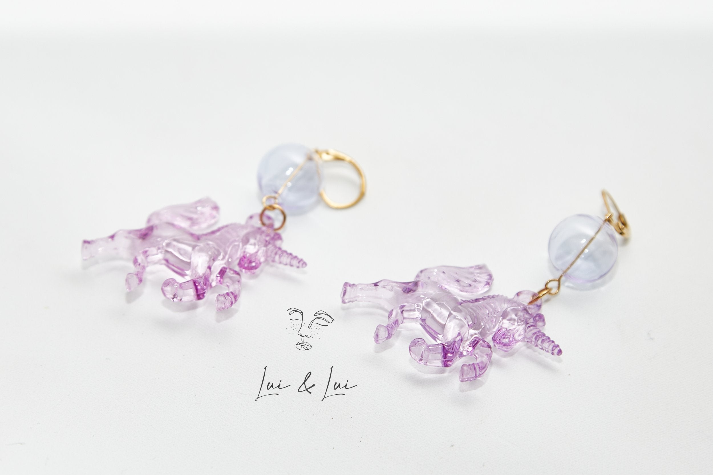 Pegasus - Pink Pony Club • Acrylic & Glass Handcrafted Earrings