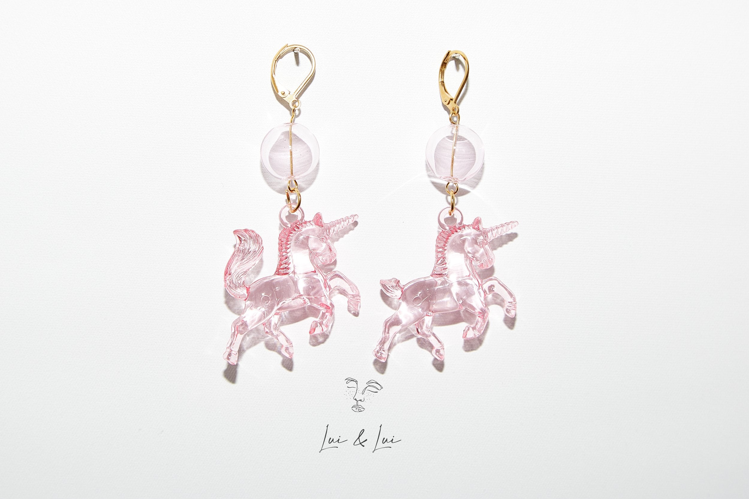 Pegasus - Pink Pony Club • Acrylic & Glass Handcrafted Earrings