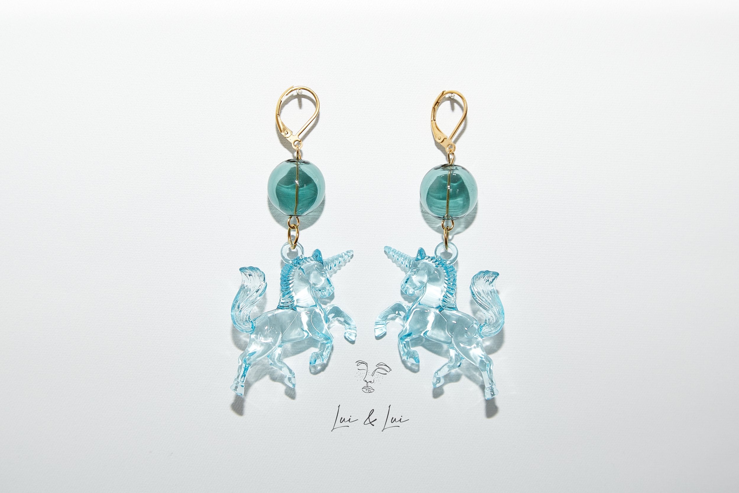 Pegasus - Pink Pony Club • Acrylic & Glass Handcrafted Earrings