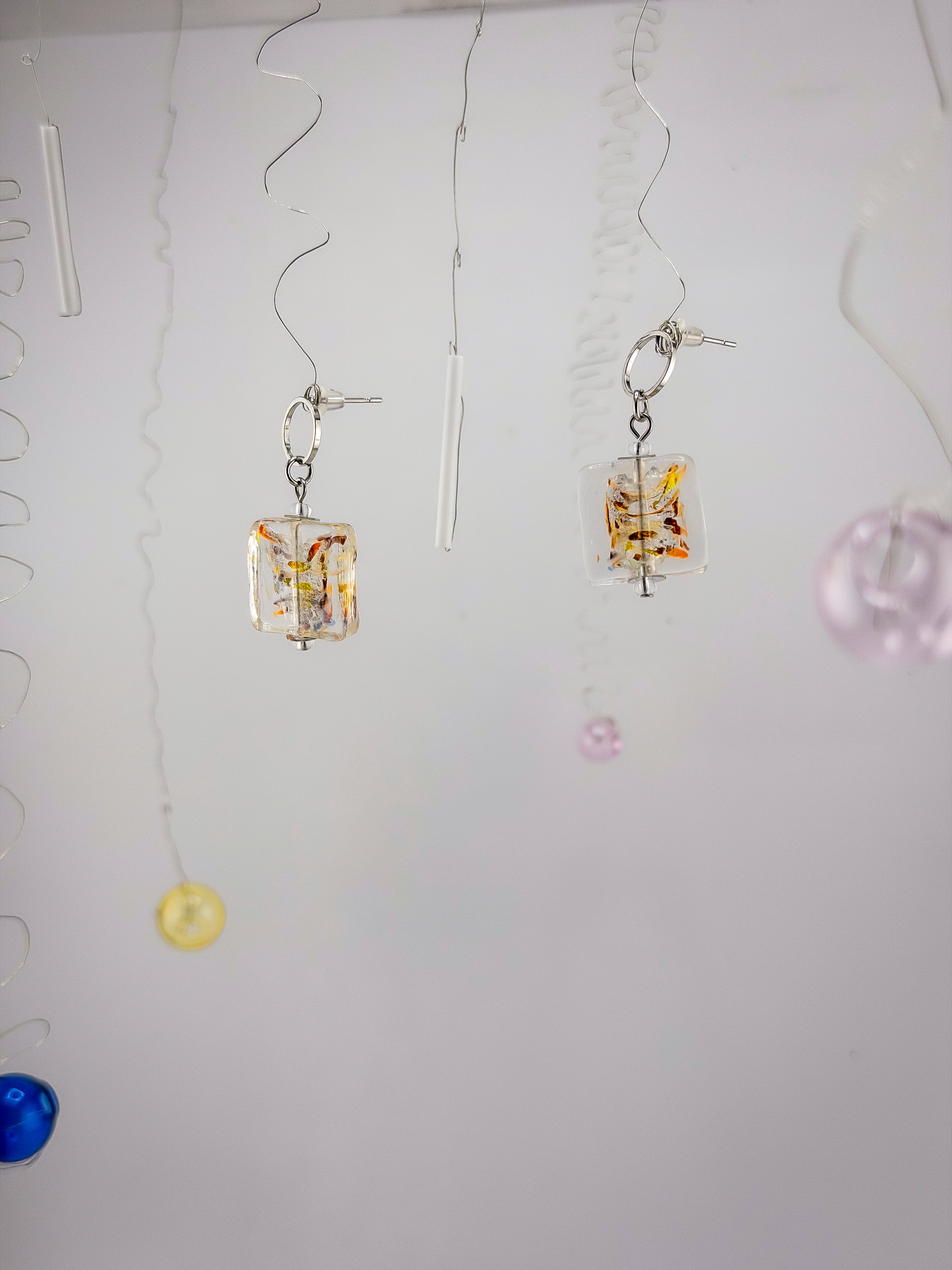 CHIARA · Little Square Glass Earrings