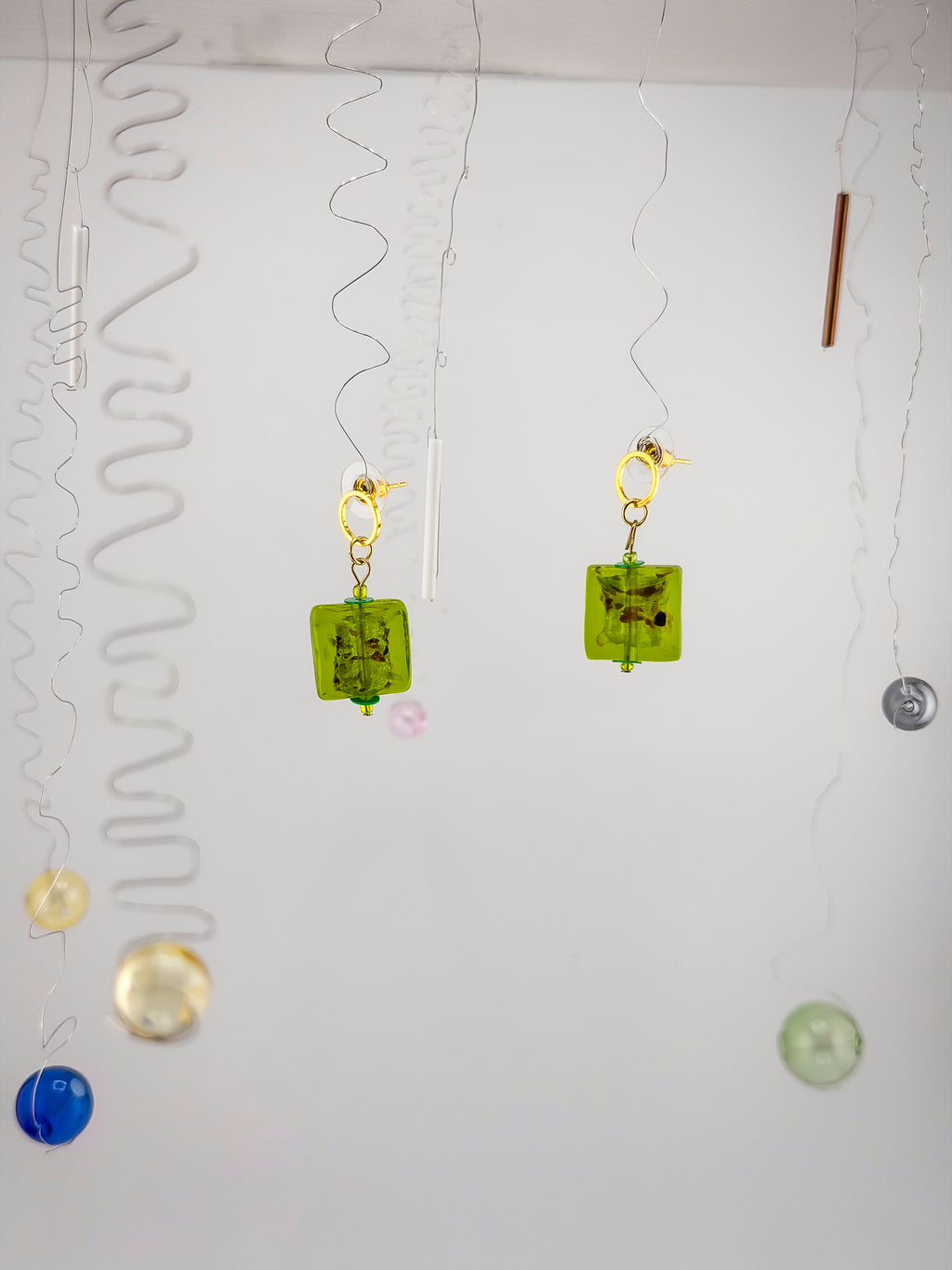 CHIARA · Little Square Glass Earrings