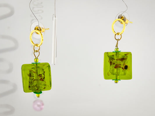 CHIARA · Little Square Glass Earrings
